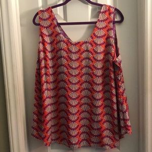 Kaari Blue Split Back Tank with Bow